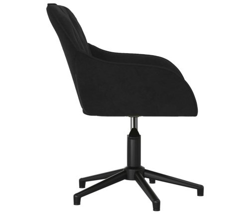 Silla de oficina giratoria de terciopelo negro