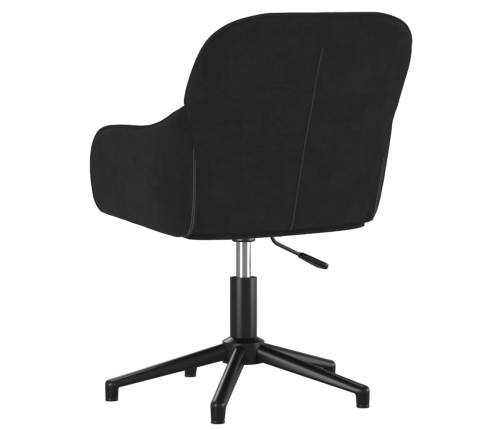 Silla de oficina giratoria de terciopelo negro