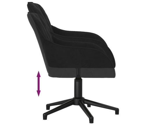 Silla de oficina giratoria de terciopelo negro