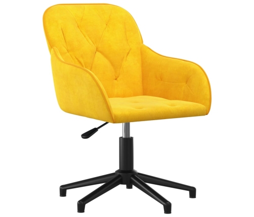 Silla de oficina giratoria de terciopelo amarillo