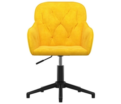 Silla de oficina giratoria de terciopelo amarillo