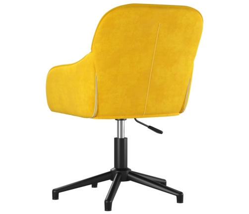 Silla de oficina giratoria de terciopelo amarillo