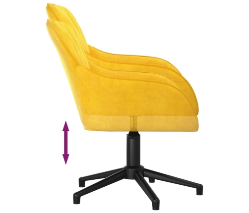 Silla de oficina giratoria de terciopelo amarillo