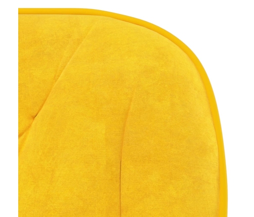 Silla de oficina giratoria de terciopelo amarillo