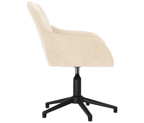 Silla de oficina giratoria de terciopelo color crema