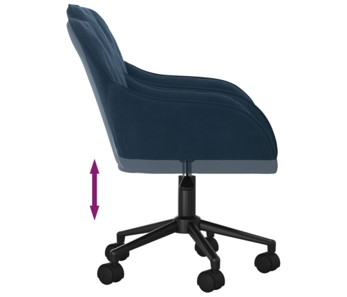 Silla de oficina giratoria terciopelo azul