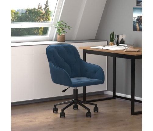 Silla de oficina giratoria terciopelo azul