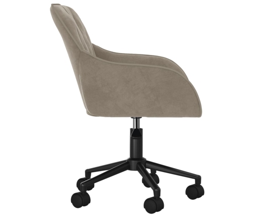 Silla de oficina giratoria de terciopelo gris claro