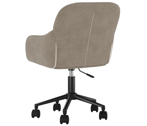 Silla de oficina giratoria de terciopelo gris claro