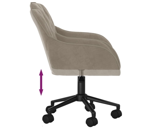 Silla de oficina giratoria de terciopelo gris claro