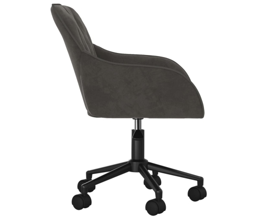 Silla de oficina giratoria de terciopelo gris oscuro