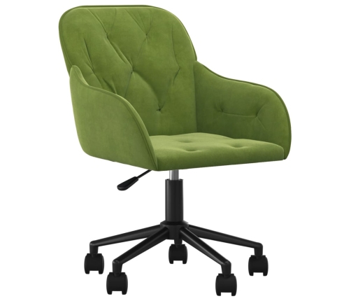 Silla de oficina giratoria de terciopelo verde claro