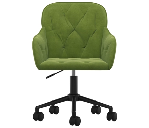 Silla de oficina giratoria de terciopelo verde claro