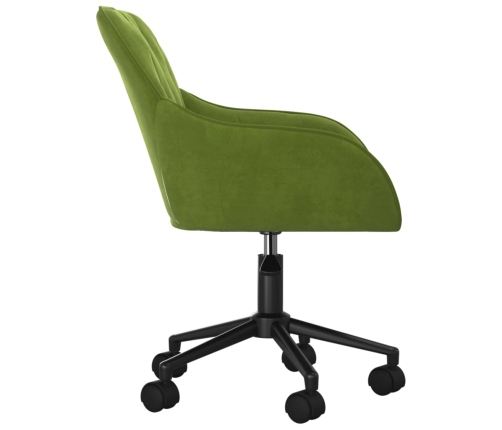 Silla de oficina giratoria de terciopelo verde claro