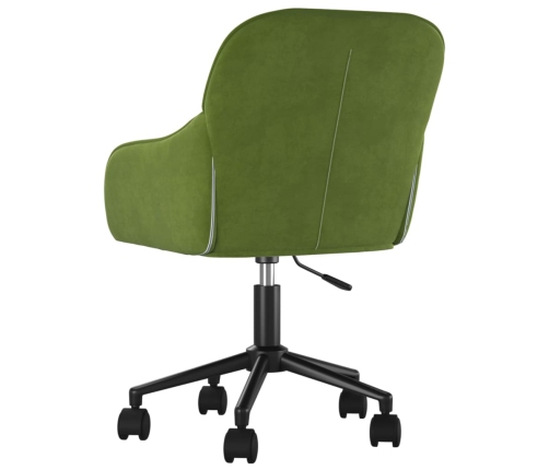 Silla de oficina giratoria de terciopelo verde claro