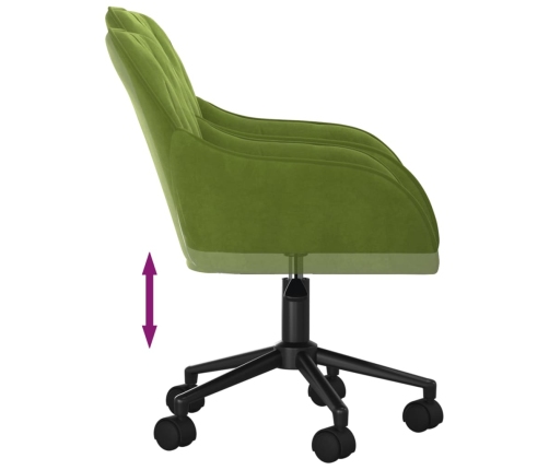 Silla de oficina giratoria de terciopelo verde claro