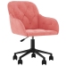 Silla de oficina giratoria de terciopelo rosa