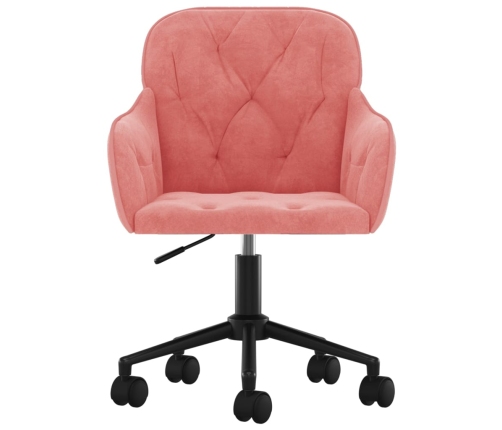 Silla de oficina giratoria de terciopelo rosa