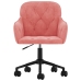 Silla de oficina giratoria de terciopelo rosa