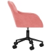 Silla de oficina giratoria de terciopelo rosa