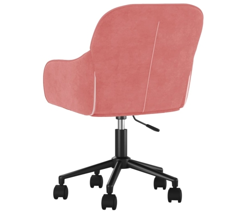 Silla de oficina giratoria de terciopelo rosa