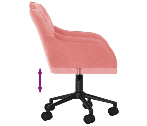 Silla de oficina giratoria de terciopelo rosa