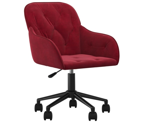 Silla de oficina giratoria de terciopelo rojo tinto