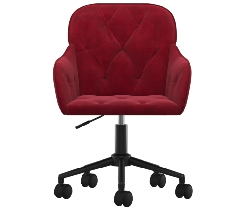 Silla de oficina giratoria de terciopelo rojo tinto