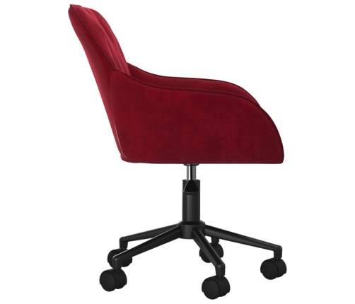 Silla de oficina giratoria de terciopelo rojo tinto