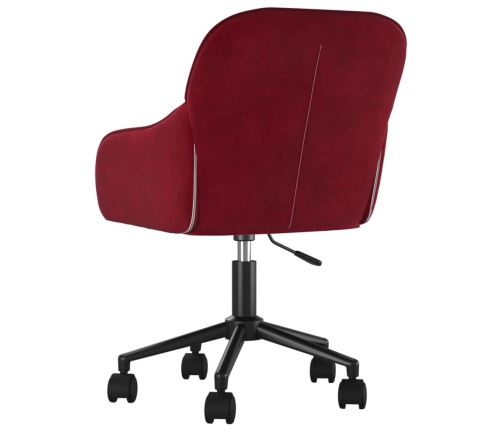 Silla de oficina giratoria de terciopelo rojo tinto