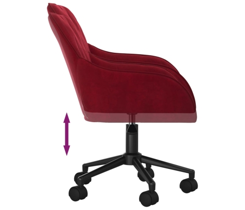 Silla de oficina giratoria de terciopelo rojo tinto