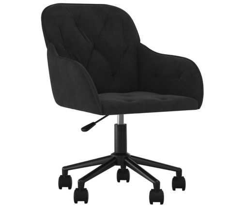 Silla de oficina giratoria de terciopelo negro