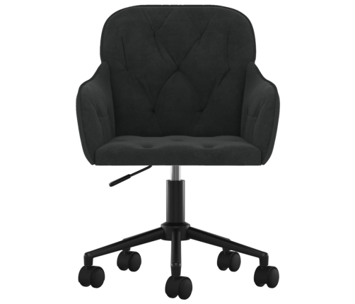 Silla de oficina giratoria de terciopelo negro