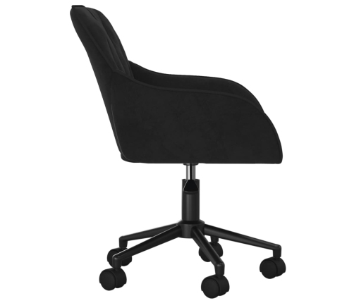 Silla de oficina giratoria de terciopelo negro