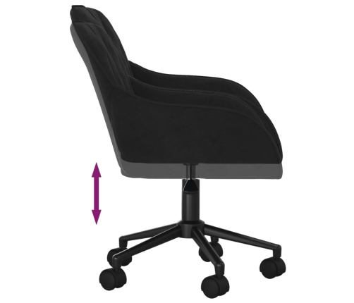 Silla de oficina giratoria de terciopelo negro