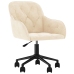 Silla de oficina giratoria de terciopelo color crema