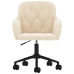 Silla de oficina giratoria de terciopelo color crema
