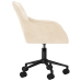 Silla de oficina giratoria de terciopelo color crema