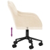Silla de oficina giratoria de terciopelo color crema