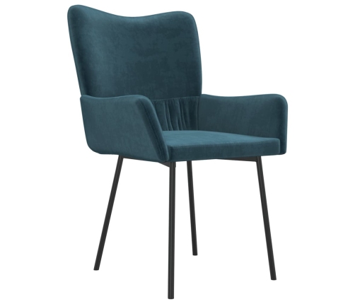 Sillas de comedor 2 unidades terciopelo azul