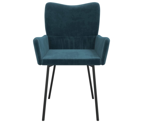 Sillas de comedor 2 unidades terciopelo azul