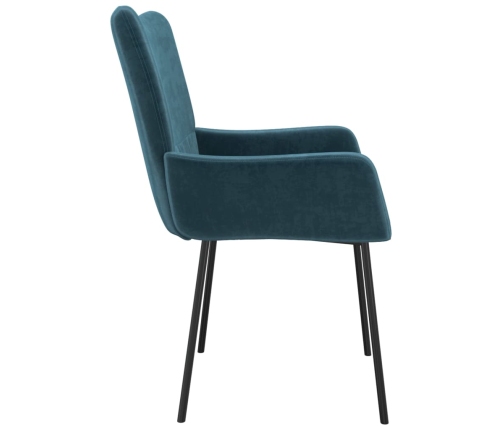Sillas de comedor 2 unidades terciopelo azul