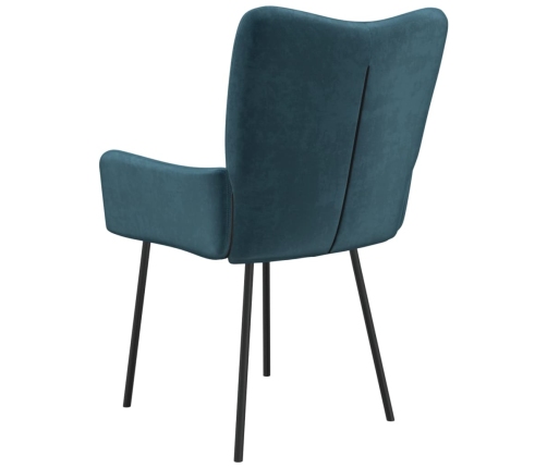 Sillas de comedor 2 unidades terciopelo azul