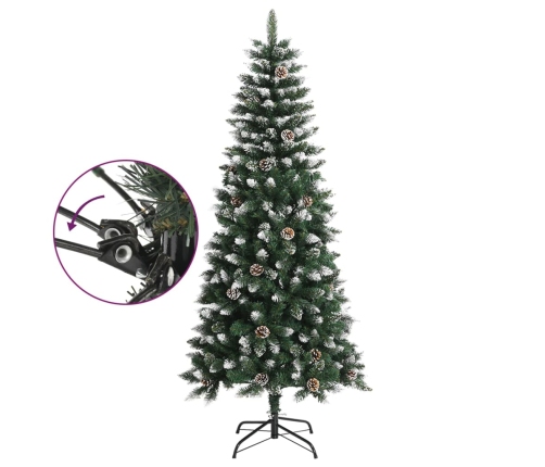 Árbol de Navidad artificial con soporte PVC verde 150 cm