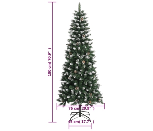 Árbol de Navidad artificial con soporte PVC verde 180 cm