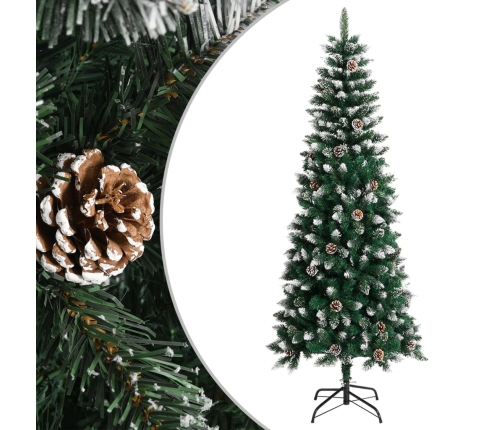 Árbol de Navidad artificial con soporte PVC verde 210 cm