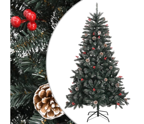 Árbol de Navidad artificial con soporte PVC verde 150 cm