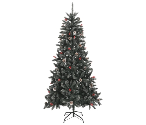 Árbol de Navidad artificial con soporte PVC verde 210 cm