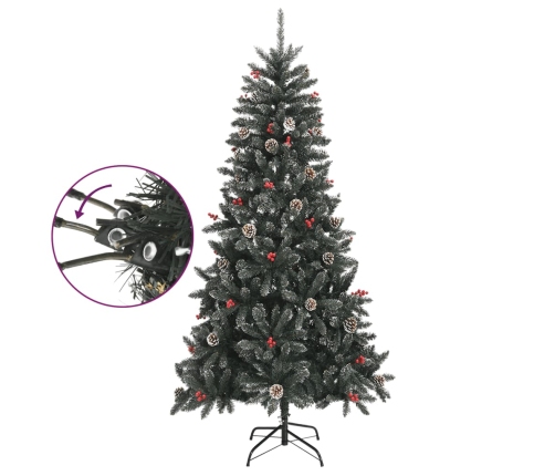 Árbol de Navidad artificial con soporte PVC verde 210 cm