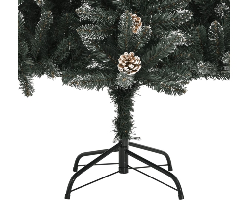 Árbol de Navidad artificial con soporte PVC verde 210 cm